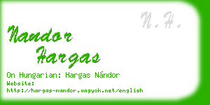 nandor hargas business card